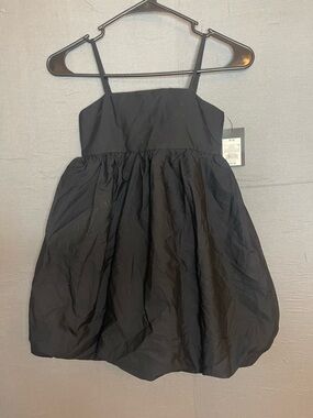 NWT Art Class Girls Black Mini Bubble Hem Dress Size M (8) Smocked Back